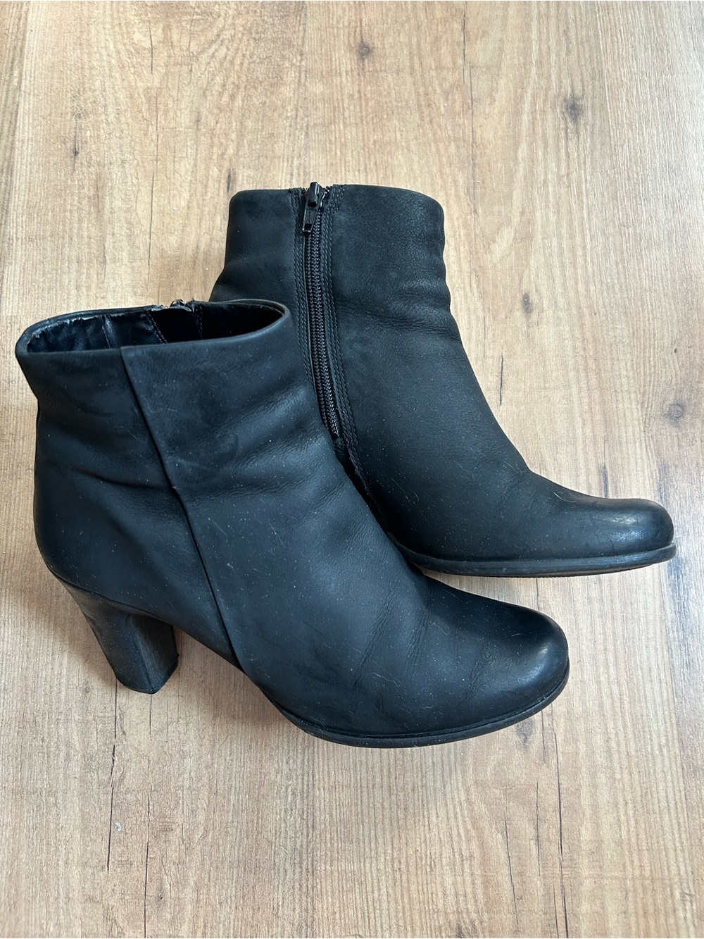 ECCO Classic Black Women's Ankle Boots with Block Heel